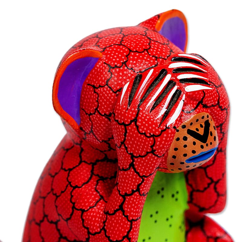 Novica Handmade Monkey In Chaos Wood Alebrije Sculpture