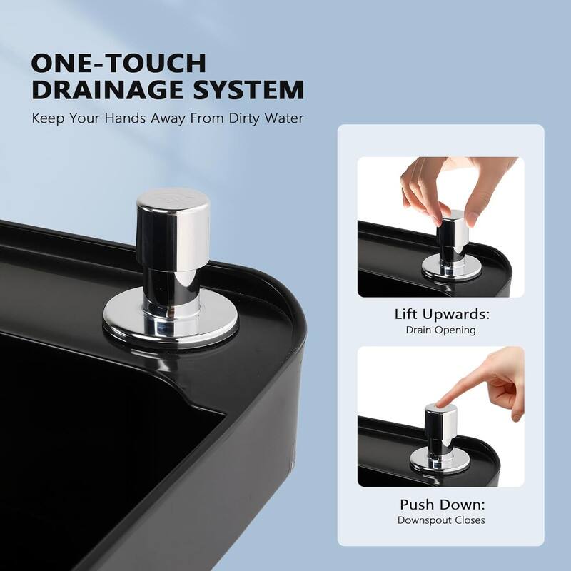 Plastic Floor Mop Slop Sink With Wheels In Black