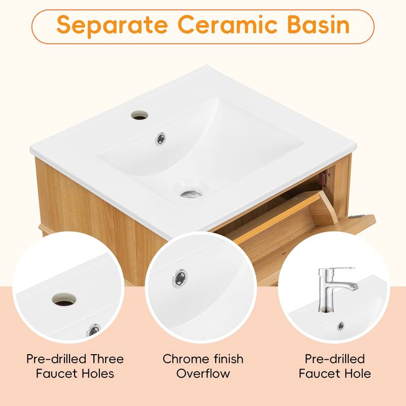 20-Inch Modern Freestanding Bathroom Vanity with Sink and Tilt-Out Drawer