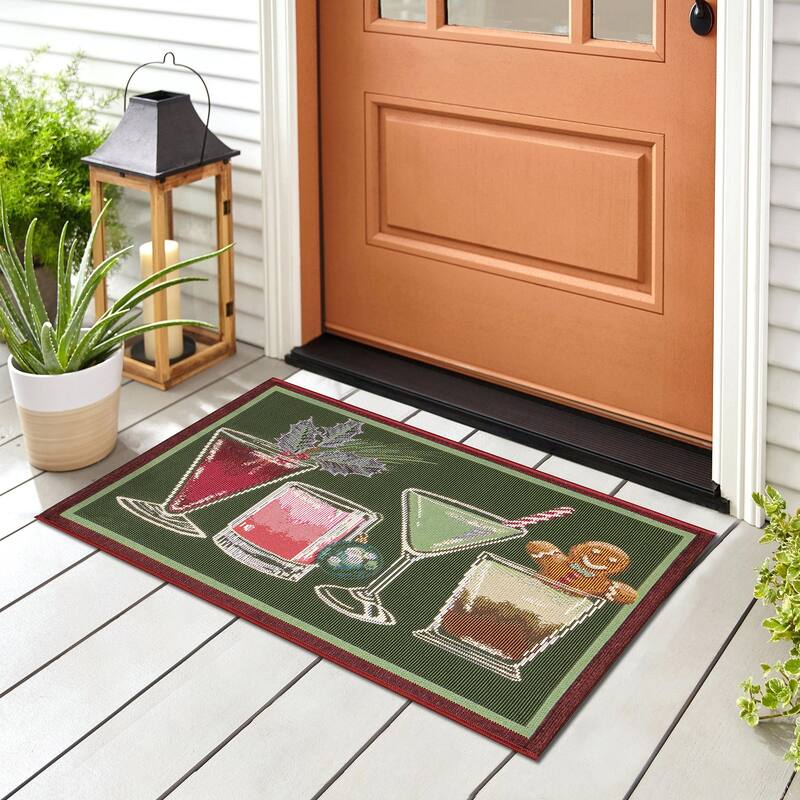 Liora Manne Esencia Let's Get Jolly Indoor/Outdoor Mat - 2'5" x 3'11"