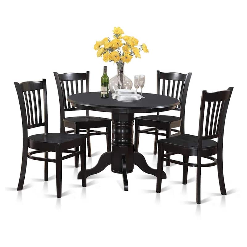 Kitchen Table Set 5 Piece - Round Dining Table with 4 Chairs - Modern Design