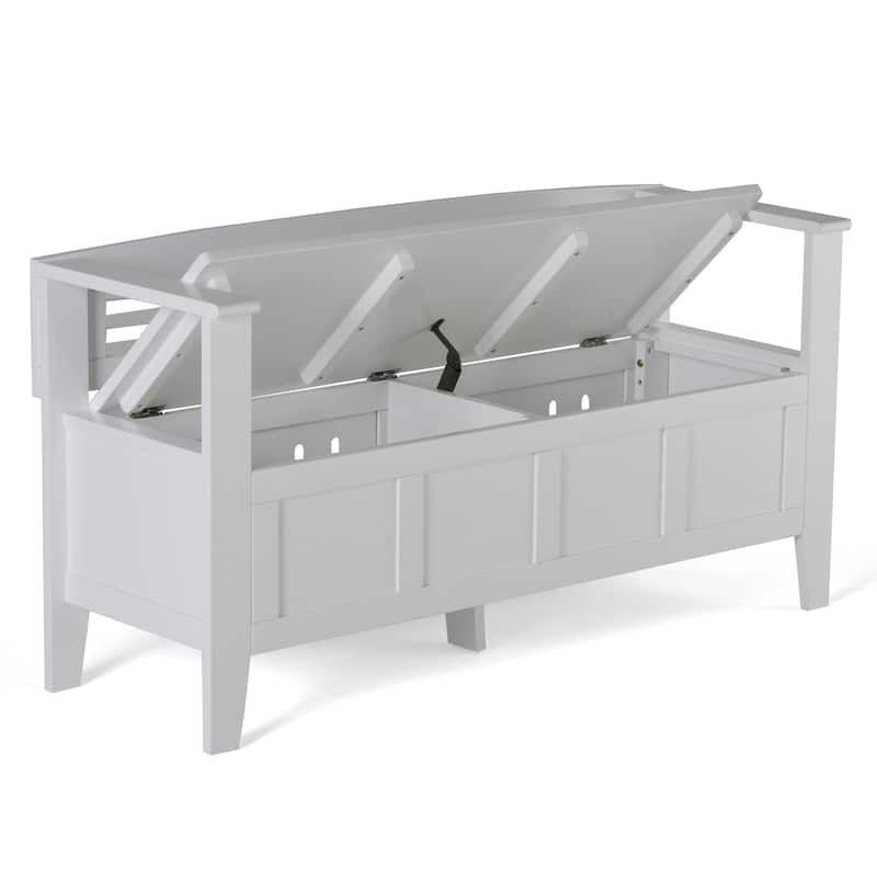 WYNDENHALL Chandler SOLID WOOD 48 inch Wide Contemporary Entryway Storage Bench - 48'' x 17'' x 25.2