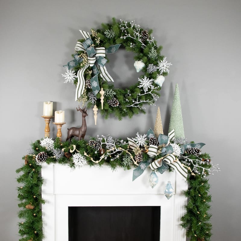 real touch™️ noble fir artificial christmas wreath unlit 30"