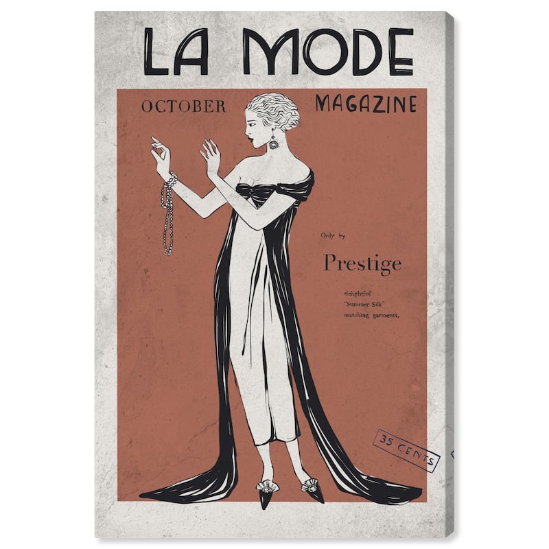 Wynwood Studio Fashion and Glam La Mode Poster Brown and French Country Wall Art Canvas Print