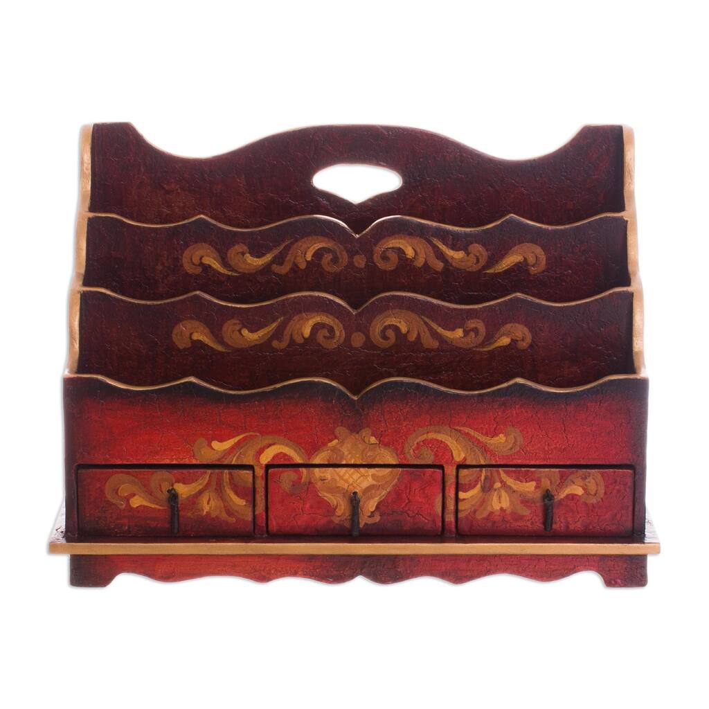 Handmade Country Estate Plywood and Wrought Iron Letter Holder (Peru)