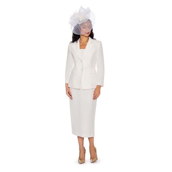 Giovanna Signature Women's 2-pc Linen Skirt Suit