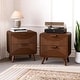 preview thumbnail 30 of 40, COSIEST Modern Brown Nightstand with Drawers 2Piece-PlainandStrip - 2-drawer