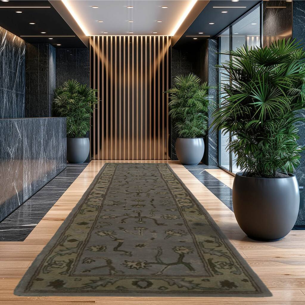 Multi Size Gray Wool Oriental Area Oriental Area Rug LoomBloom Hand Tufted Traditional Abstract Design