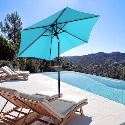 GDY 7.5 X 7ft Patio Umbrella With Iron Material Fabric Top