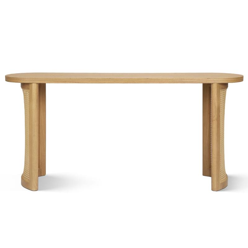 60" Solid Rattan Console Table