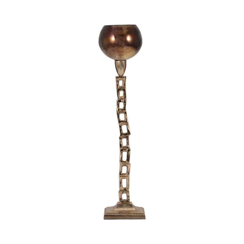 Sagebrook Home Modern Glam Metal Gold Novelty Tealight Holder With Base