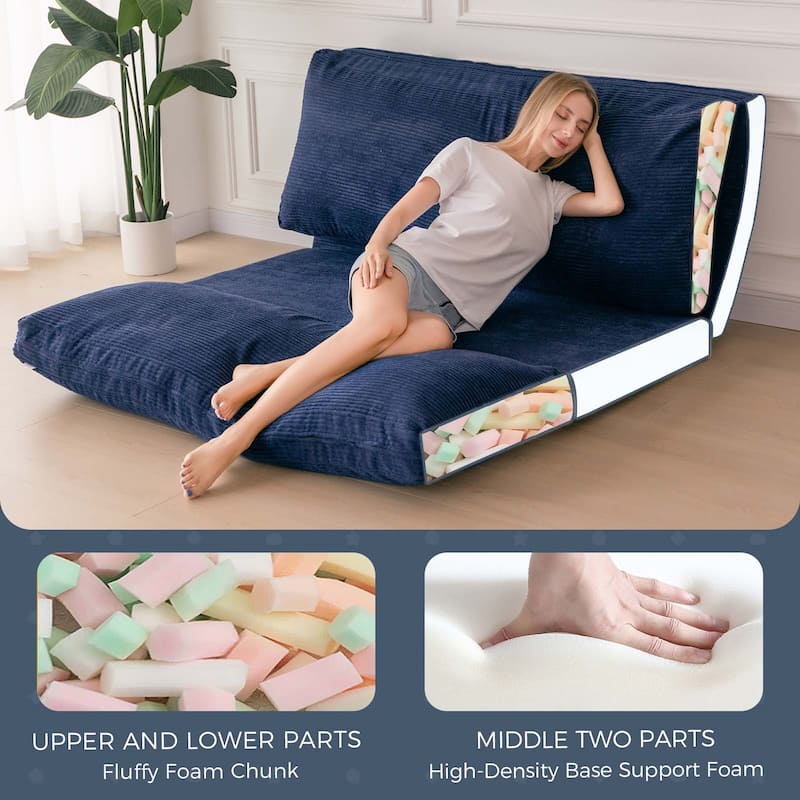 Corduroy Bean Bag Folding Sofa Bed