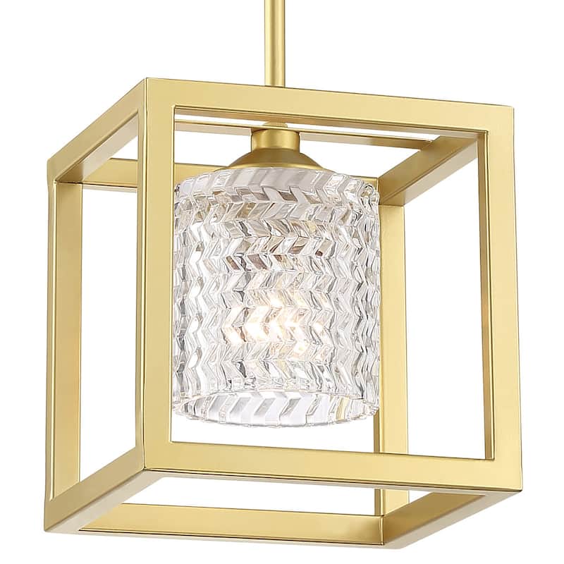 Moulins 1-light Modern Glam Crystal Geometric Kitchen Island Pendant Light - 8''