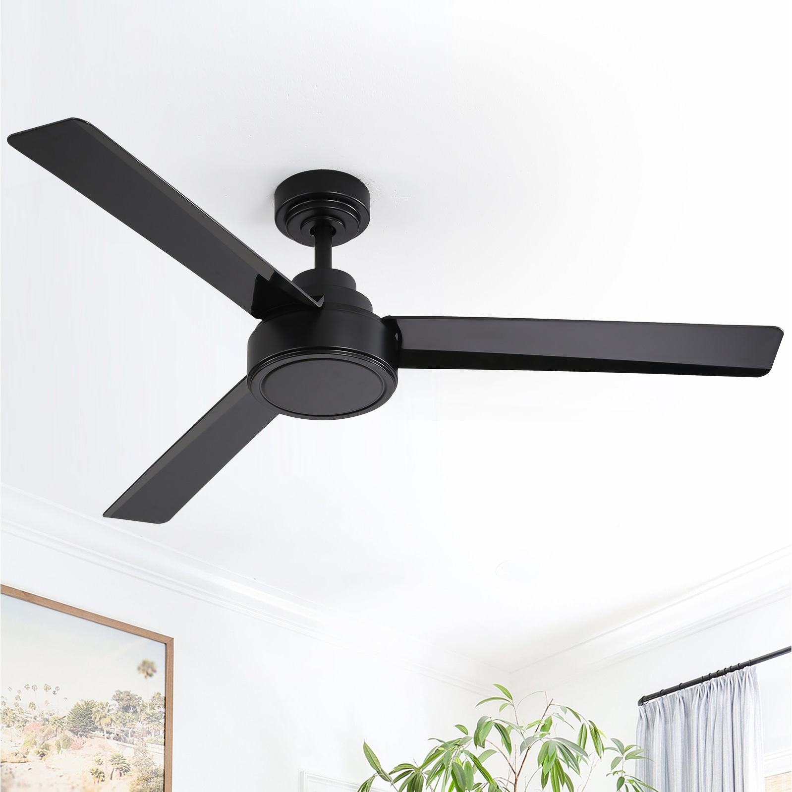 52 Ceiling Fans Without Lights, 52 Inch Indoor/Outdoor Ceiling Fans no Light, 3 Blade Solid Wood Ceiling Fan with Remote Control for Farmhouse Patios Living Room Bedroom, Quiet DC Motor, Matte Black 52 Ceiling Fans Without Lights, 52 Inch Indoor/Outdoor Ceiling Fans no Light, 3 Blade Solid Wood Ceiling Fan with Remote Control for Farmhouse Patios Living Room Bedroom, Quiet DC Motor, Matte Black