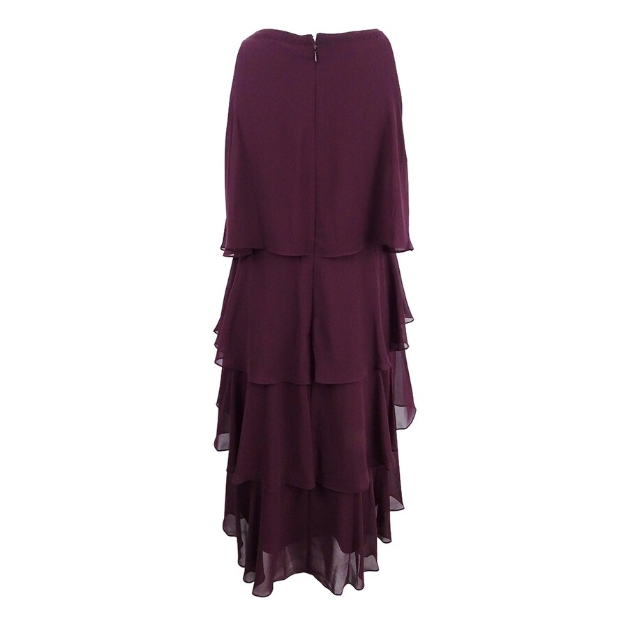 SL Fashions Women/'s Plus Size Overlay Embellished Dress