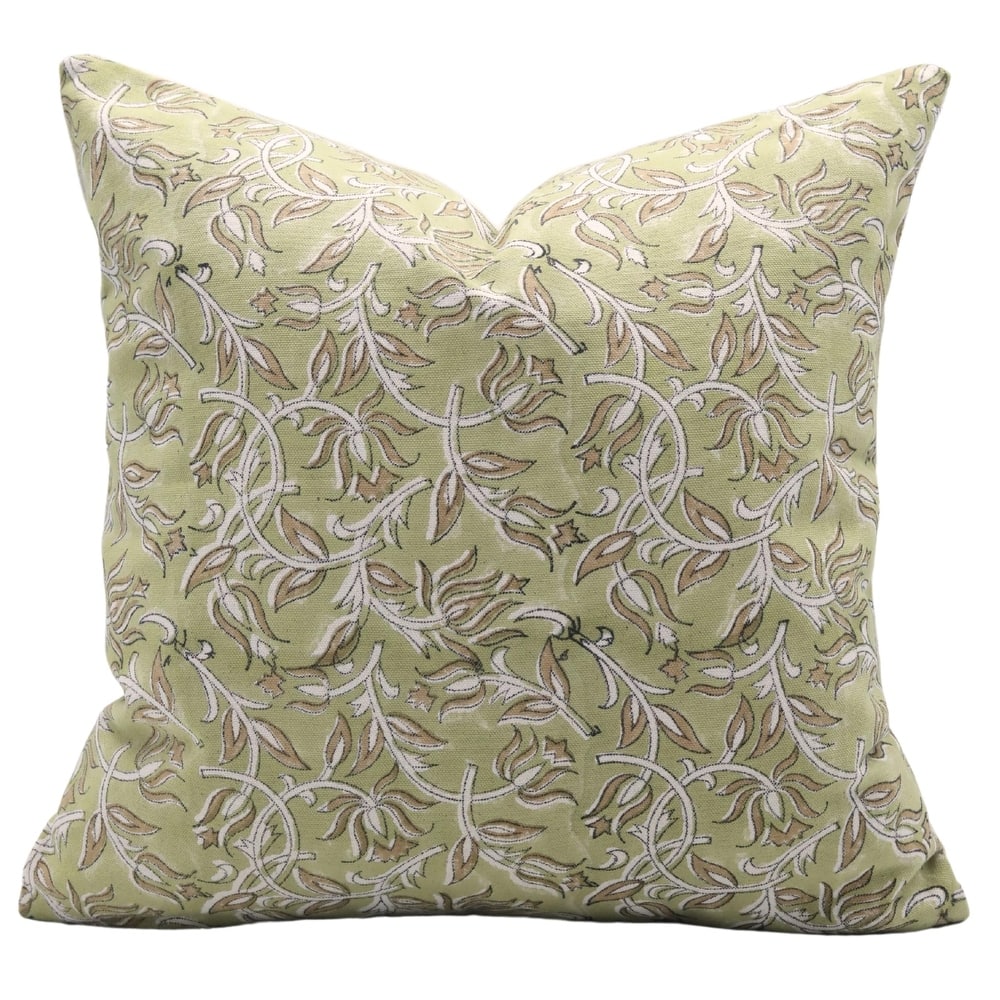 Fabdivine Rustic Linen Bed or Living Room Handmade Block Print Pillow Case