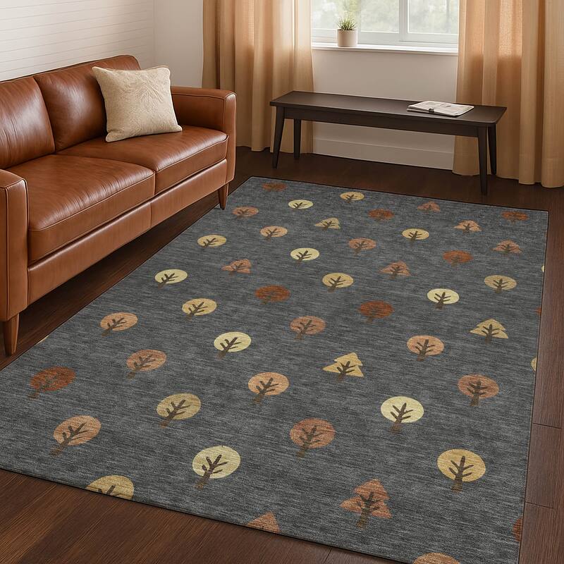 Machine Washable Indoor/ Outdoor Modern Mulvane Chantille Rug