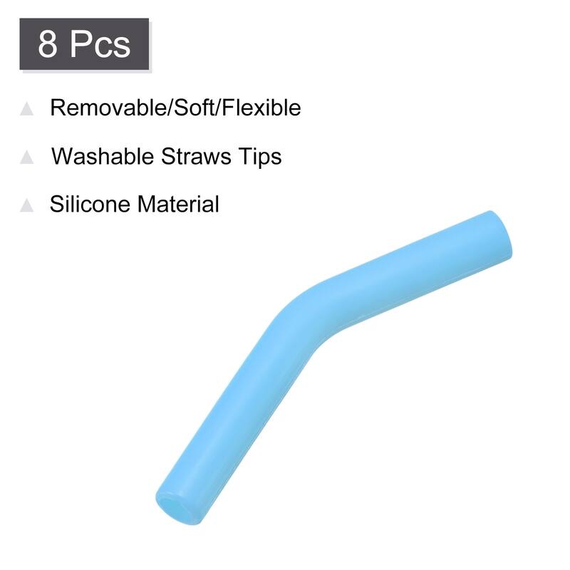 8pcs Silicone Straw Elbows Tip Fit for 6mm/0.24" OD Straws