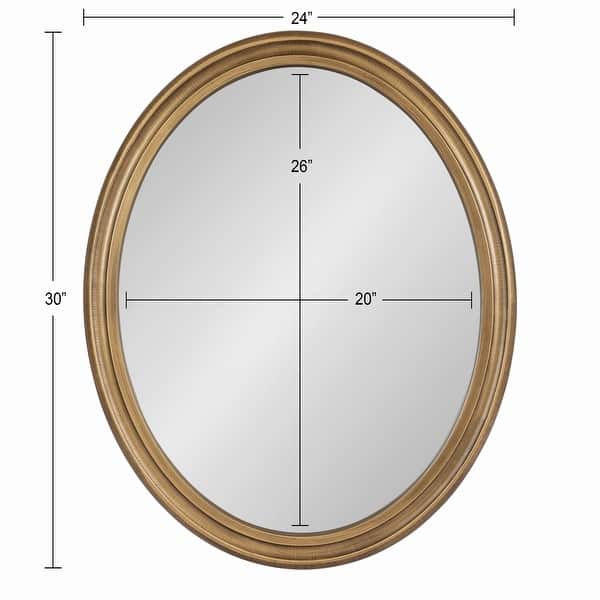 dimension image slide 3 of 4, Kate and Laurel Mansell Oval Framed Wall Mirror