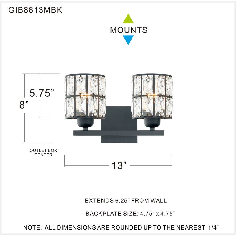 Quoizel Gibson Matte Black 2-light Bath Light