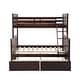 preview thumbnail 19 of 18, House Bed with Roof Design Twin/Twin House Bunk Bed With Shelves And Drawers,Sturdy Construction Loft Bed-Espresso