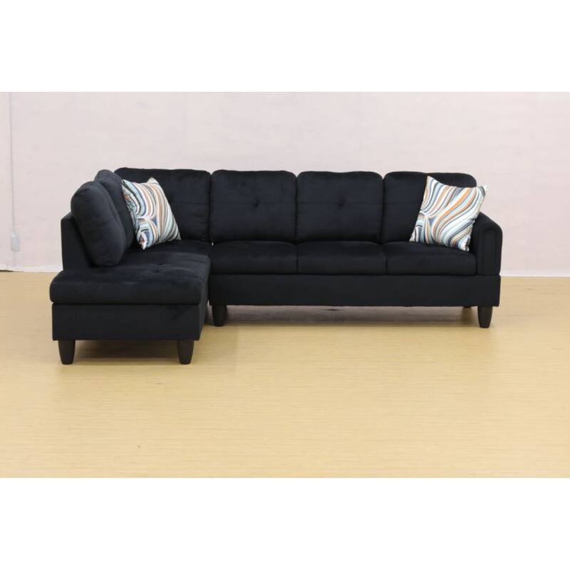 KISRAIS 97" Wide 2-Piece Flannel Sectional Sofa for Small Spaces