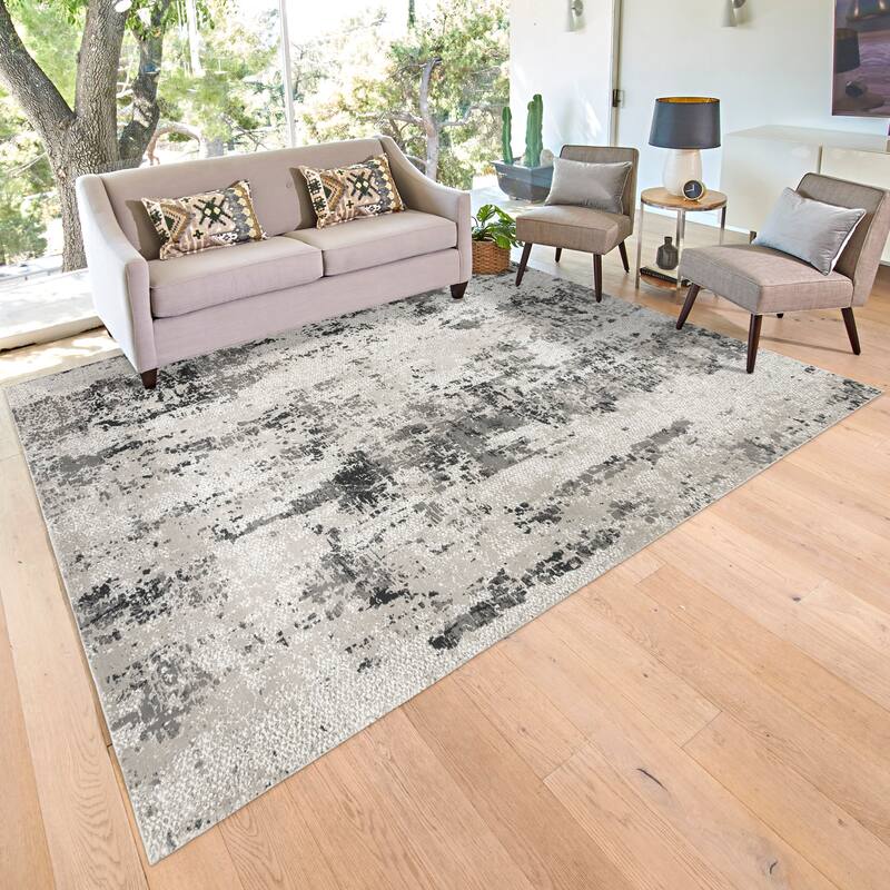 Gertmenian Kielo Modern Abstract Soft Polyester High-Low Style Indoor Area Rug Collection
