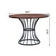 preview thumbnail 8 of 6, Oak Veneer 42 Round Dining Table Solid Wood Look Top Heavy Duty Wrought Iron Pedestal Compact Kitchen Rustic Modern