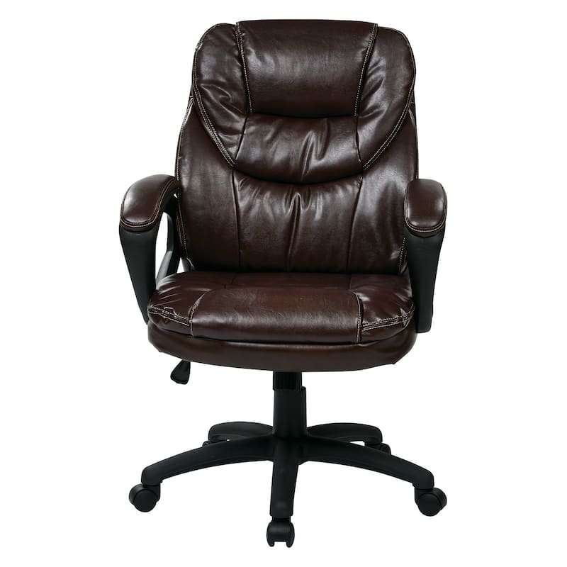 OS Home and Office Furniture Model Faux Leather Managers Chair with Padded Arms