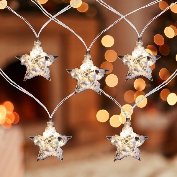 Northlight 10 B O LED Warm White Clear Star and Yarn Christmas Lights 4.5 Clear Wire