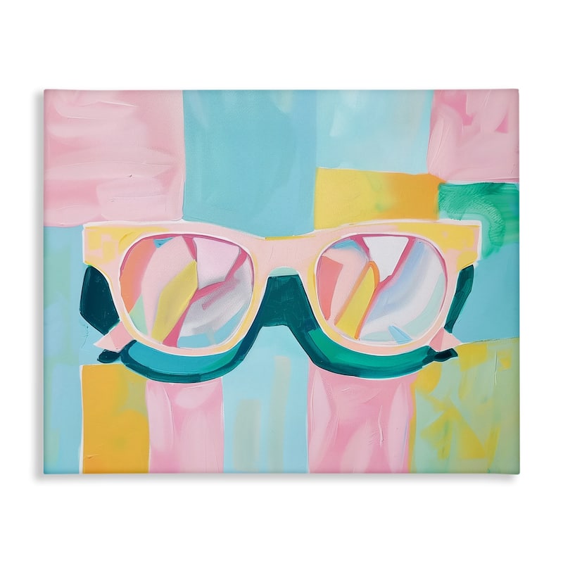 Stupell Blocked Pastels & Sunglasses Canvas Wall Art Design By Arlington Prints - 30 x 24