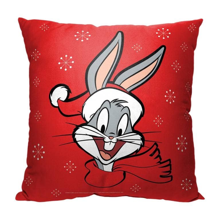 Warner Brothers Looney Tunes Holiday Bugs 18 Inch Throw Pillow