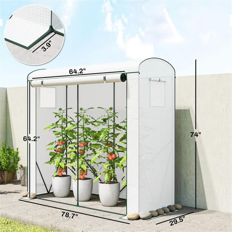 Mini Greenhouse, Portable Greenhouse, Planting Rack, Plant Rack, Green - white