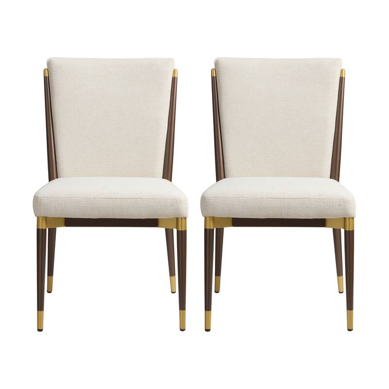 Christopher Knight Home - Modern Upholstered Metal Base Dining Chair with Solid Back (Set of 2)