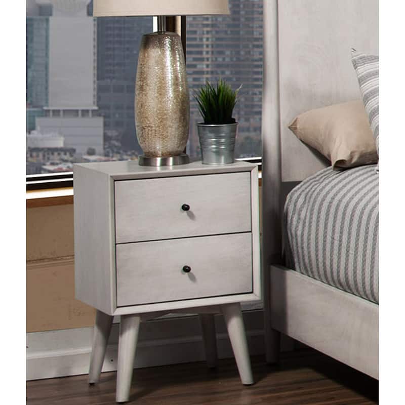 Century Modern Wood 2 Drawer Nightstand