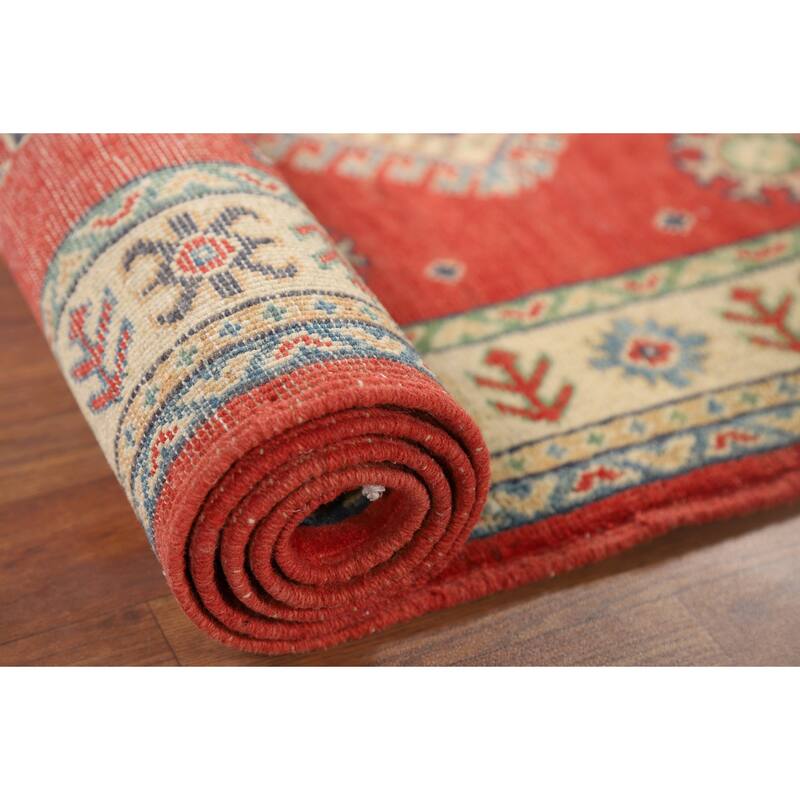 Oriental Kazak Runner Rug Handmade Wool Carpet - 2'10" x 9'1"