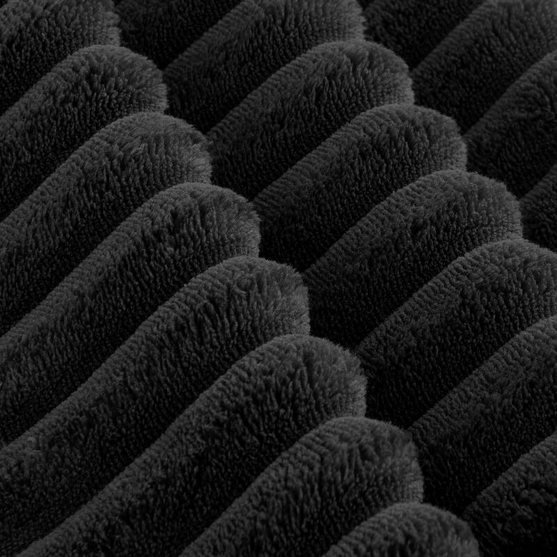 114" Cloud Sectional Couch with L Shape Chaise, Modular Corduroy Sofa with Movable Ottoman, No Assembly