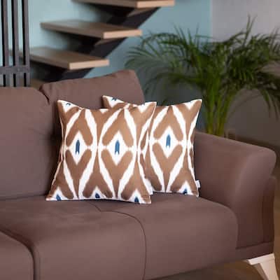 Mike & Co. Ikat Printed Throw Pillow Cover 18"x18" Set of 2