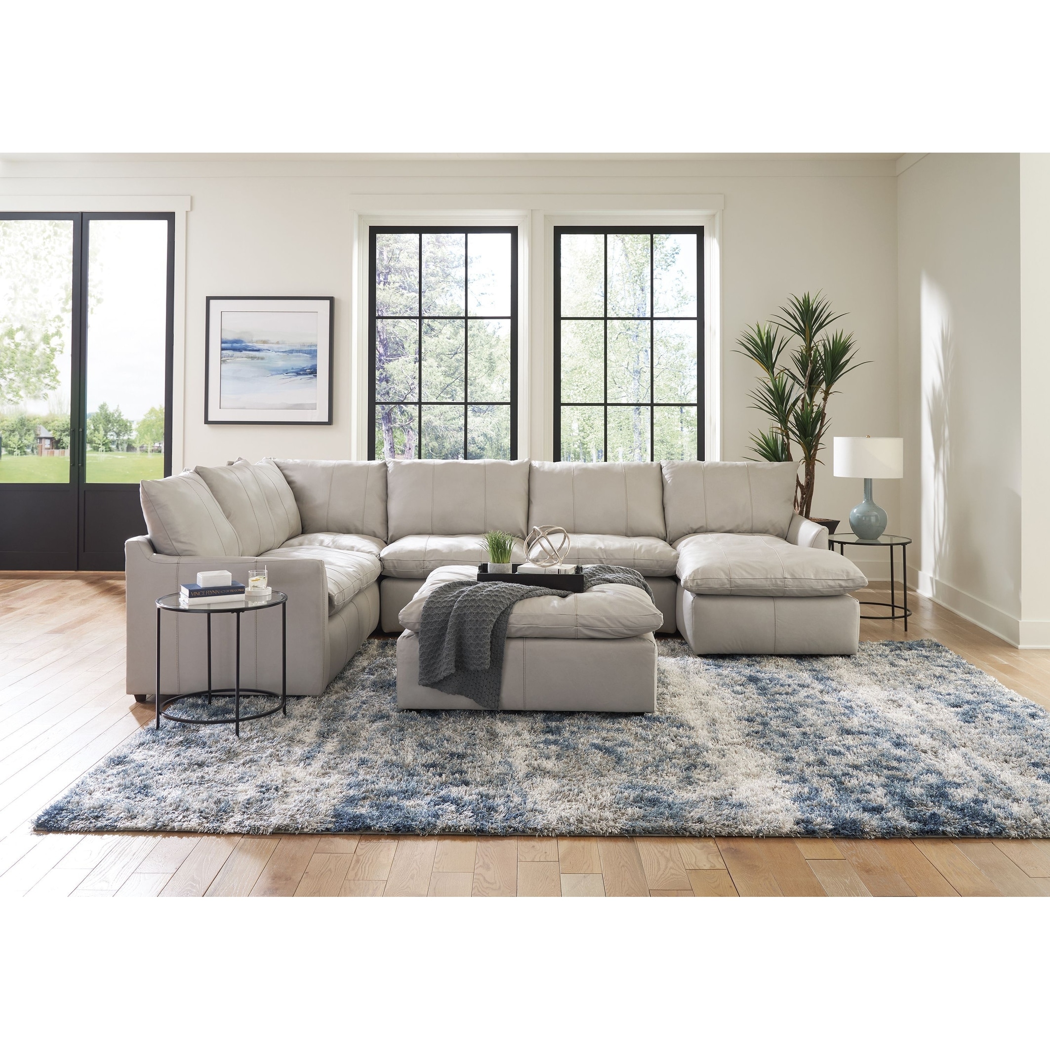 Genuine leather sofa with hot sale chaise