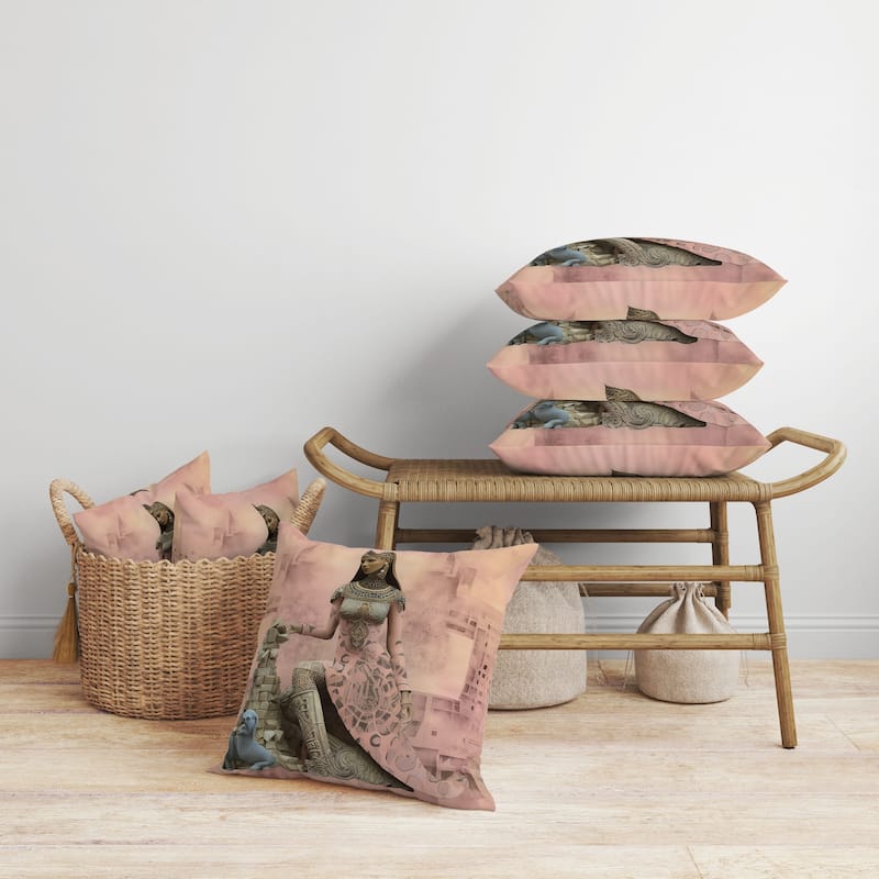 Royal Rapture Faux Suede Reversible Throw Pillow Pink