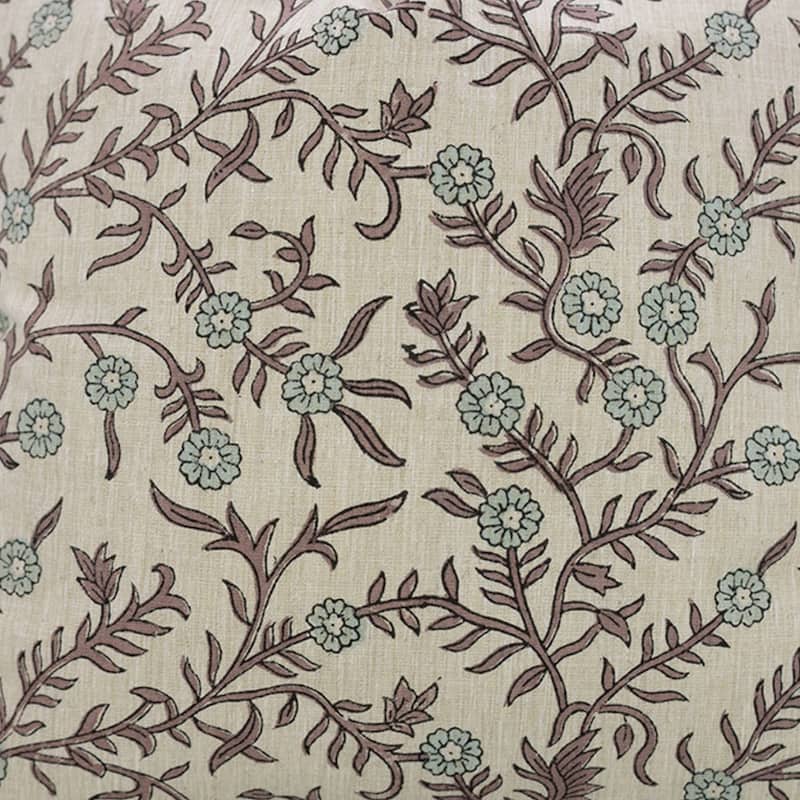 Fabdivine Linen Cushion Cover Floral Throw Handmade Purple Pillow Case for Couch Office Guest Bedroom Farmhouse, Pushaplata