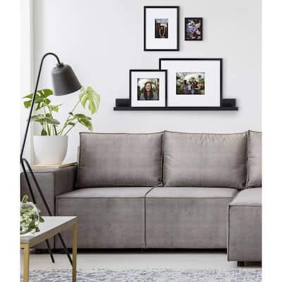 Kate and Laurel Gallery Wall Shelf with Frames Set