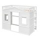 preview thumbnail 10 of 12, White Twin Size Solid Wood House Loft Bed with Ladder