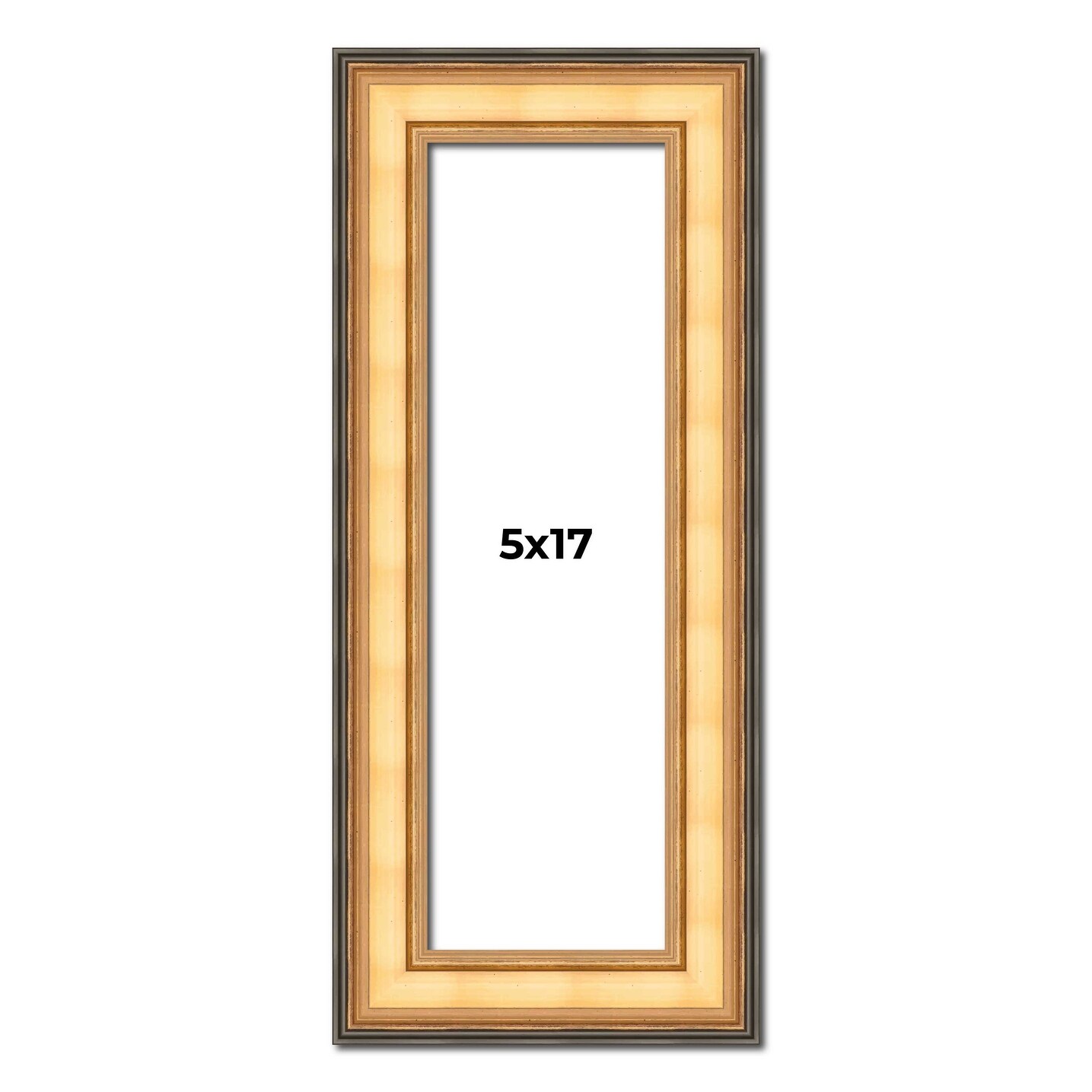 5x17 Frame Gold Plein Aire Solid Wood Picture Frame Width 2 Inches |