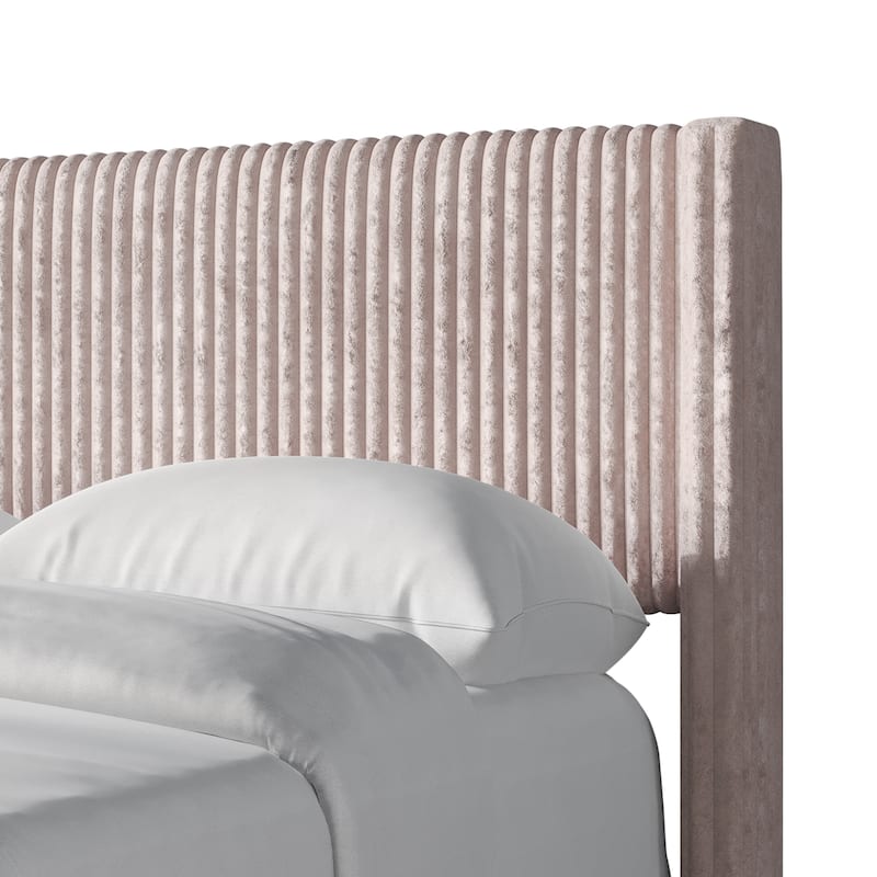 CraftPorch Modern Wingback Upholstered Velvet Bed