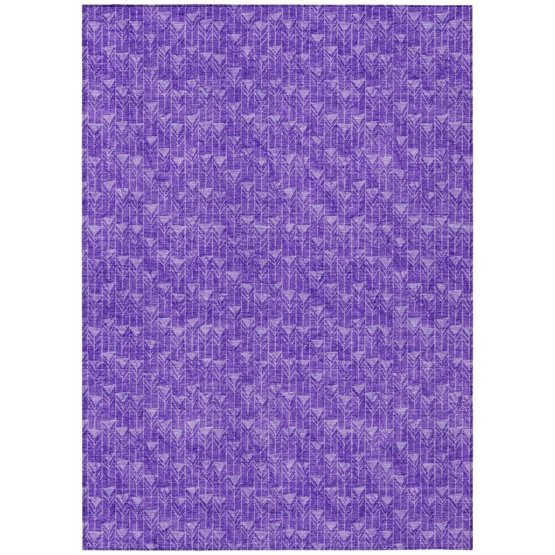 Mafi Stylish Geometric Weather Resistant Versatile Elegance Outdoor Rug - 9' X 12' - Purple