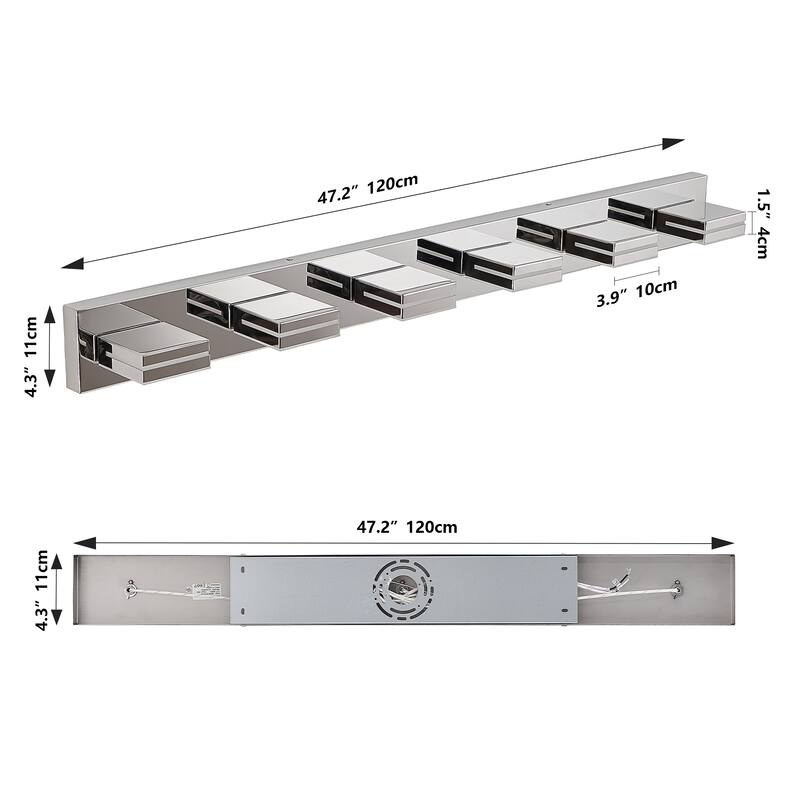 6-Light Chrome LED Vanity - Modern - Bathroom Mirror