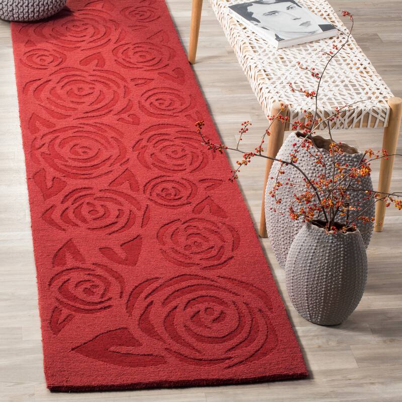 Martha Stewart by SAFAVIEH, Block Print Rose Handmade Wool Area Rug