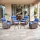 Option Brown Wicker / Blue Cusion