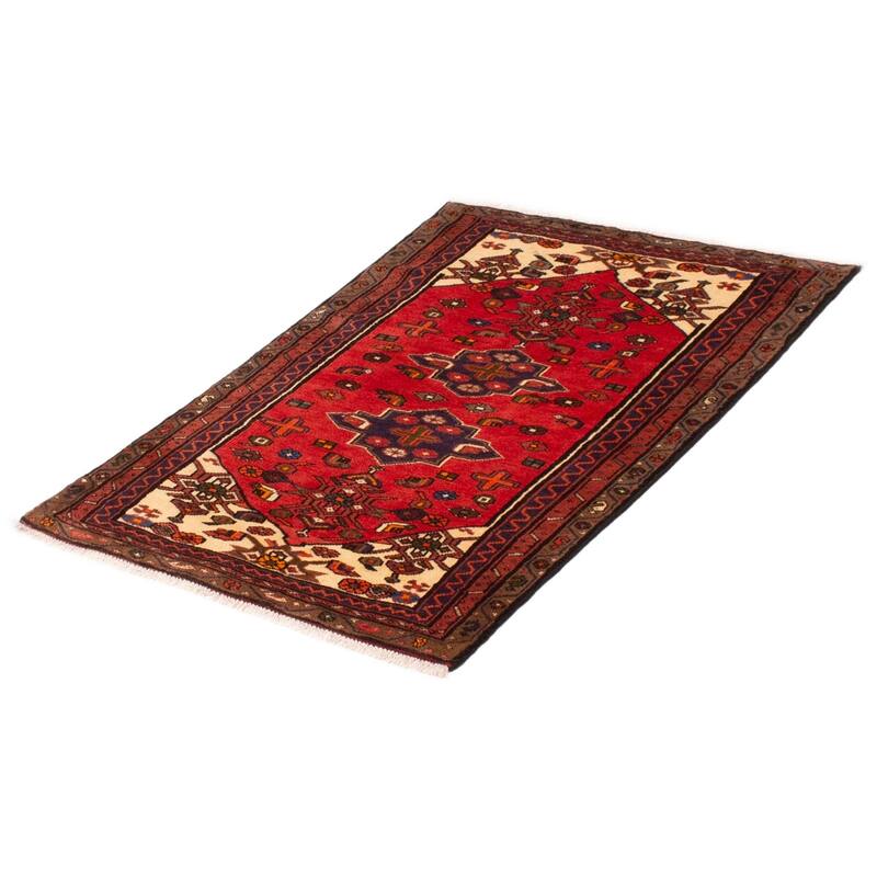 ECARPETGALLERY Hand-knotted Andelz Red Wool Rug - 3'3 x 4'9